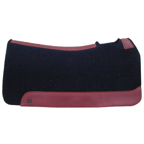 5 Star 7/8 Inch Black Wool Thick Western Contour Saddle Pad