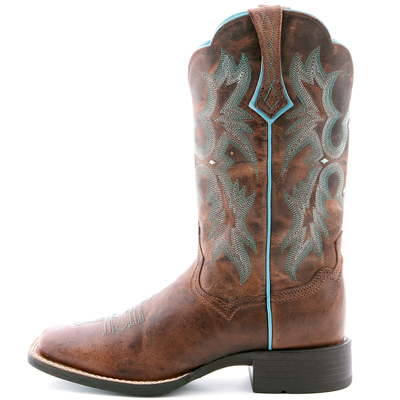 Ariat Ladies Boots Tombstone Brown w/ Turquoise 10008017