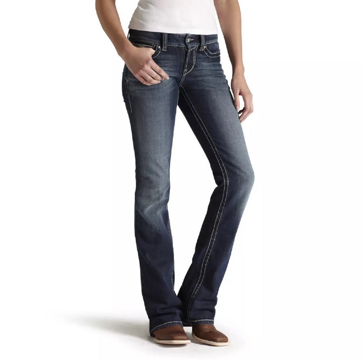 ladies grey bootcut jeans