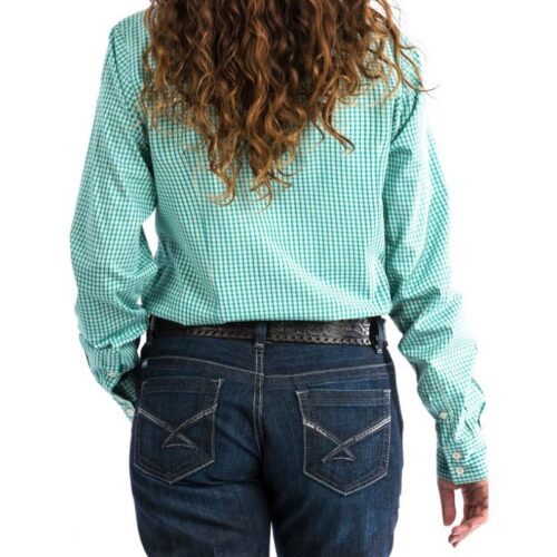 Women's Western Shirt Button Long Sleeve Turquoise MSW9164085