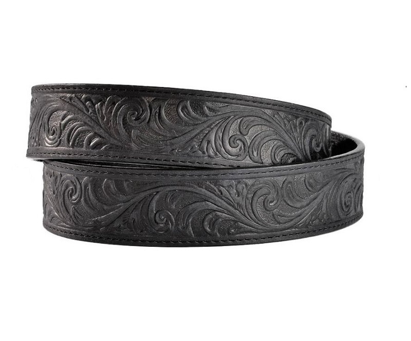Men's Western Belt Justin Black Floral 