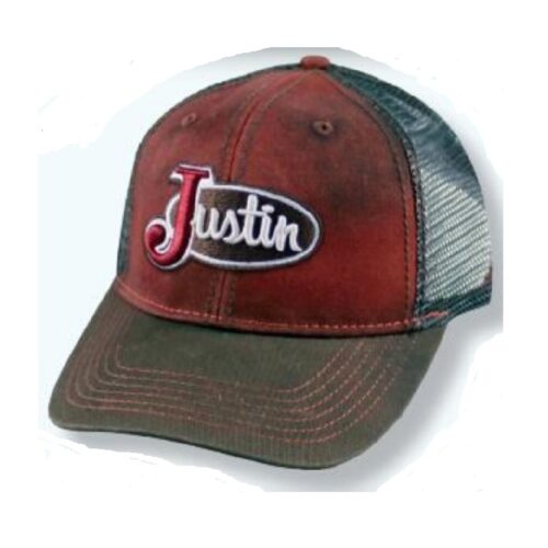 Justin Ball Cap Red Vintage Logo