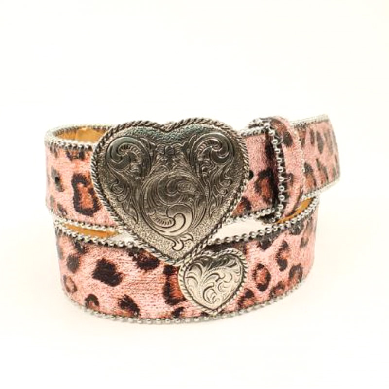 Ariat Girls Leopard Print Western Belt 28 Brown