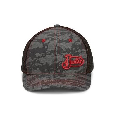 Justin Ball Cap Black/Grey Camo at 