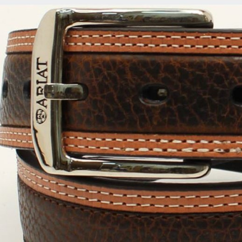 Men's Ariat Two Tone Belt at Silver 