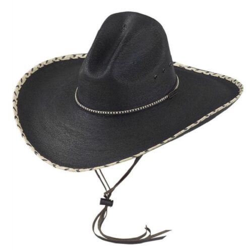 Western Black Straw Hat Larry Mahan 30X 