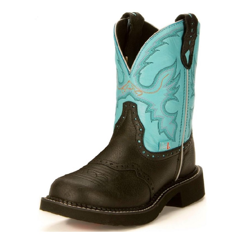 justin black leather boots