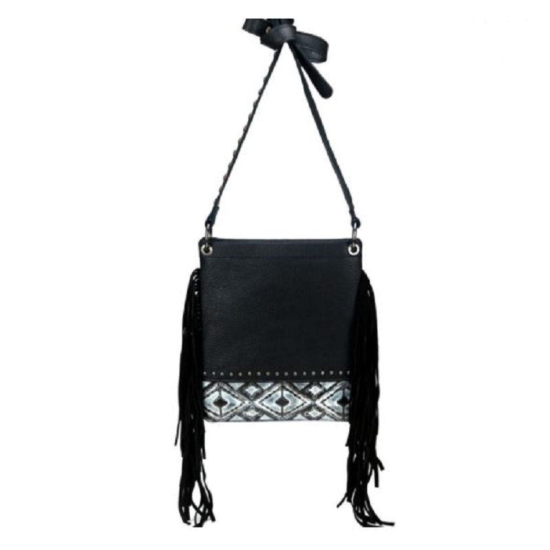 black fringe clutch